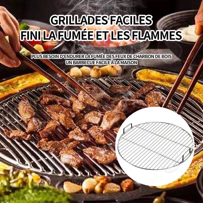Grille BBQ Ronde Wiltec Ø64,5 Cm Acier Inox V2A – Parfaite Pour Charbon, Gaz Ou Plancha