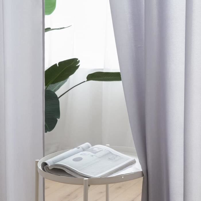 Rideaux Voilages 2 Panneaux Semi-transparents - Effet Déco Moderne Pour Salon Et Chambre - L140 X H183 Cm