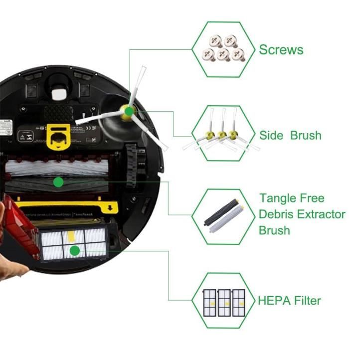Kit de remplacement d'accessoires pour iRobot Roomba série 600  Aspirateur 13 pcs