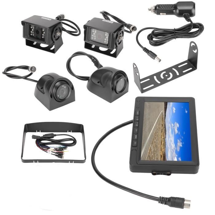 Kit Caméra De Recul 7 Pouces NHOPEEW 1080P HD - Écran LCD + Caméra Étanche IP69 Vision Nocturne Super Grand Angle - Pour Camions, Bus, Remorques, Camping-Cars