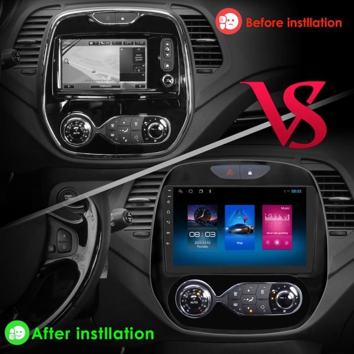 2+32G Lecteur multimédia de voiture Android pour Renault Kaptur Captur 2016  2017 2018 2019 GPS Navi stéréo Audio tête unité Carplay - Cdiscount Auto