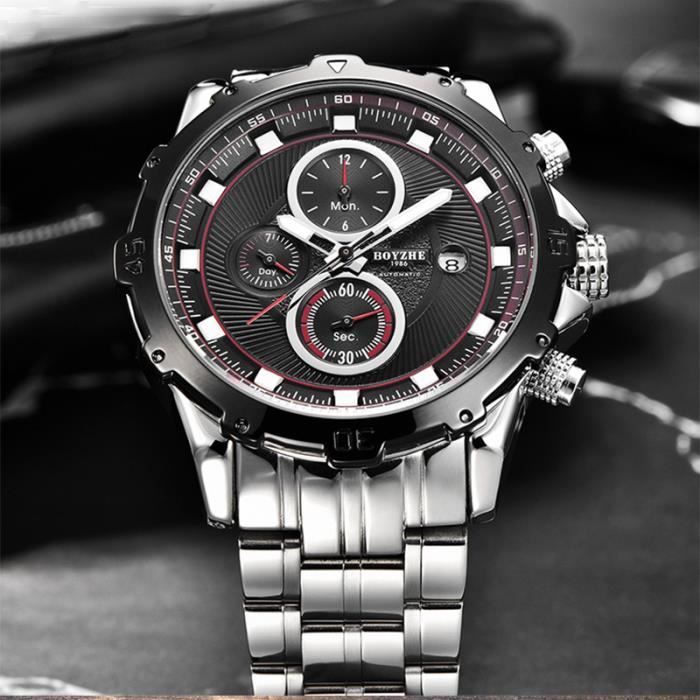 Montre homme de marque mécanique automatique lumineux chronographe