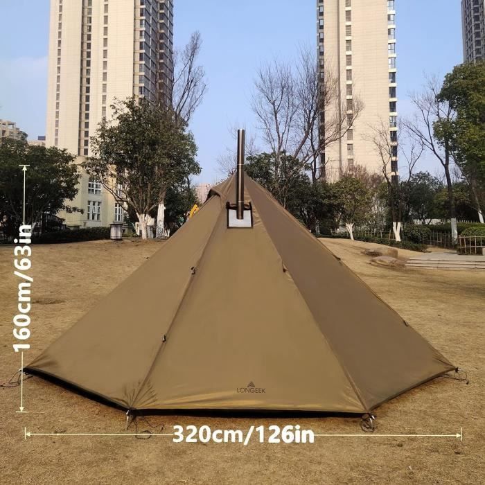 LIONHERZ® Stabilisateur de tente tipi, système anti-collaps, stabilisateur pour chaque tipi, avec 4 barres, accessoires pour tippi, 2 pièces en bois et ficelle, sans petites pièces pouvant être