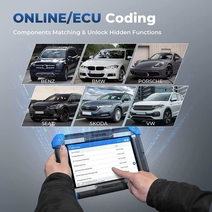 Scanner Auto TOPDON Phoenix Lite2 - Diagnostic OBD2, Programmation Clés, 35+ Fonctions