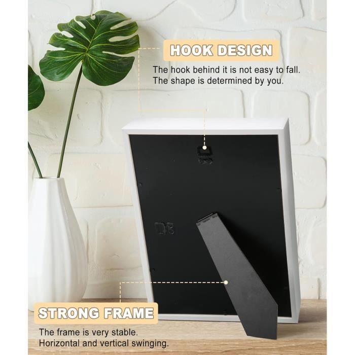Cadre Photo 3D Shadow Box A2 (42x59,4 Cm) - Noir Avec Fond Noir - Verre Sécurité Styrène