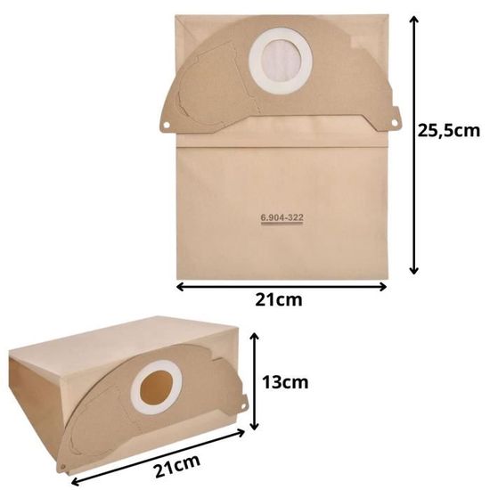 20 Sacs à Poussière Compatibles Kärcher Pour A 2000, A 2003, MV 2, WD 2.200, Etc.