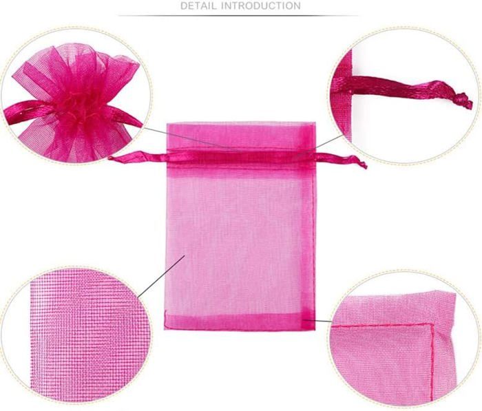 100 Sachets Organza 17x23cm WAYOUTER - Blanc - Pour Cadeaux, Mariage, Bijoux - Cordons Serre