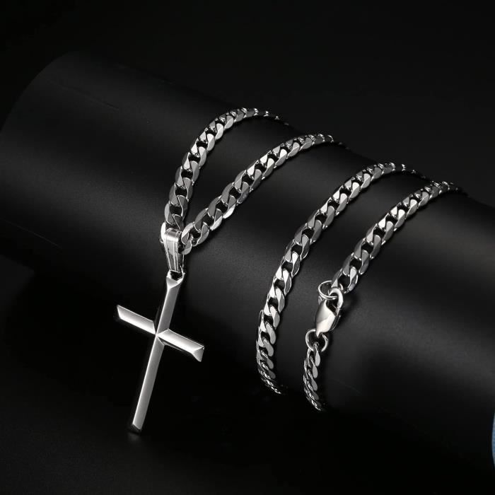 Pendentif Croix Chrétienne En Argent 925/1000 - Chaîne Optionnelle - Neuf Sous étui