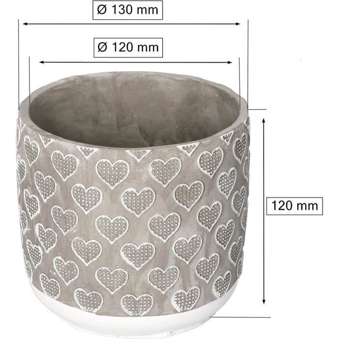 Pot de Fleurs en Béton Décoratif Motif Feuille de Fenêtre Monstera 20