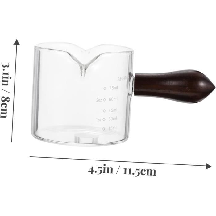 Bécher à caféine de 450ml, tasse graduée avec poignée en verre Bécher à caféine de 450ml, tasse graduée avec poignée en verre
