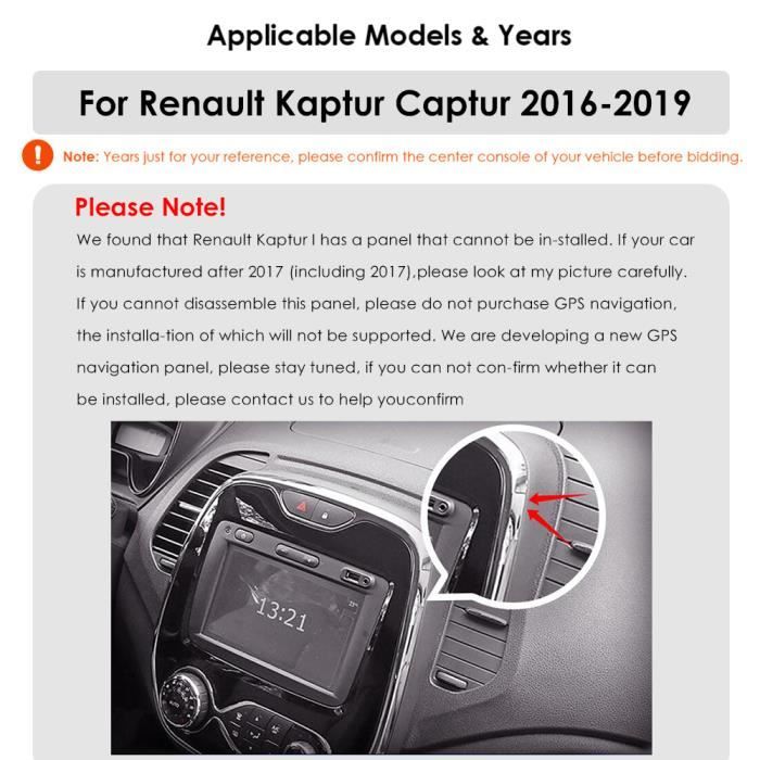 2+32G Lecteur multimédia de voiture Android pour Renault Kaptur Captur 2016  2017 2018 2019 GPS Navi stéréo Audio tête unité Carplay - Cdiscount Auto