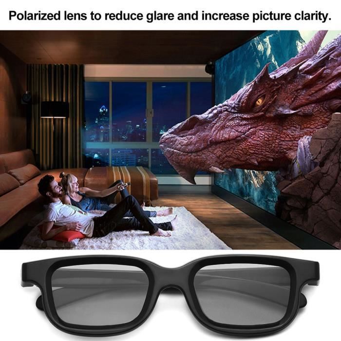 Lunettes 3D RealD Passives - Paquet De 15, Polarisation Circulaire, Compatibles TV/cinéma RealD, Ultra-légères
