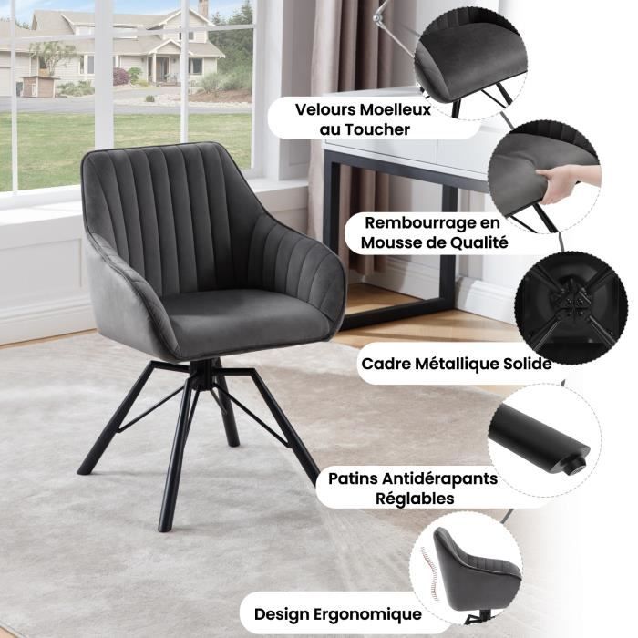 WOLTU Lot De 2 Chaises Salle à Manger Scandinaves - Chaise Cuisine Moderne Similicuir Brun Clair, Confortable Et Robuste