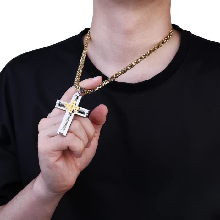 Collier Croix Diamant Pendentif Grosse Croix Homme Pendentif Croix