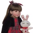 Poupon poupée bébé reborn poupée enfant - Réaliste Fille Souple en Silicone Playmate 24" Cadeaux de Noël pour les enfants-3