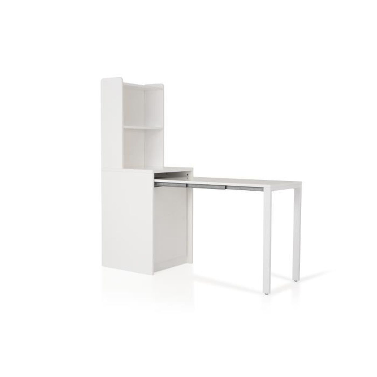 Leon Console Extensible Avec Rangement Blanc Achat Vente
