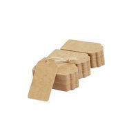 100 étiquettes Cadeaux En Kraft Festonné - 5x3 Cm, Avec Ficelle De Jute - Sans Plastique