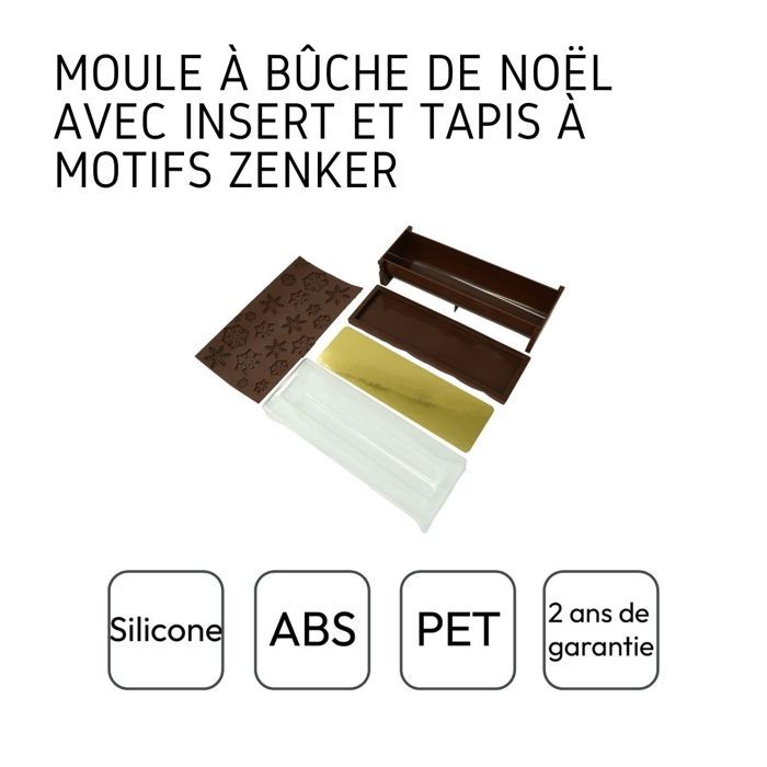 Kit Moule à bûche (insert + gouttière + tapis à génoise en silicone)