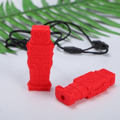 Lot 4 Colliers Sensoriels à Mâcher Silicone Alimentaire - Forme Tube Avec Corde Pour Enfants/Anxiété