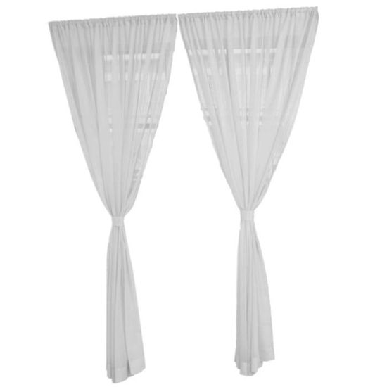 2 Panneau Cuisine Rideau Transparent Porte Fenetre Voile Drape Blanc 200x200cm Achat Vente Rideau Cdiscount