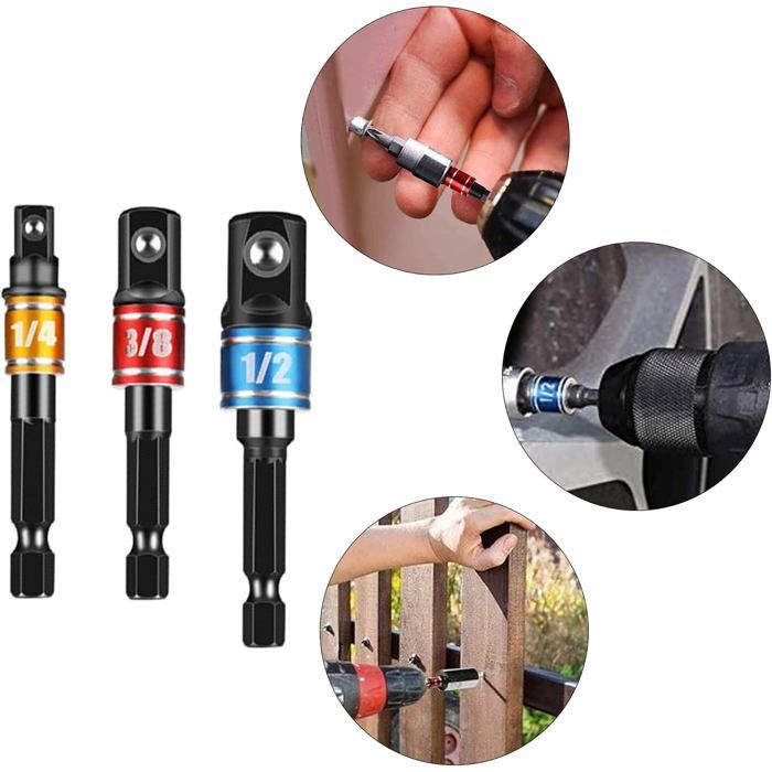 Visseuse Espaces étroits Kit DURTAIL Foret à Angle Droit 105° | 2 Embouts 3 Adaptateurs Tige Flexible Tige Flexible Bricolage