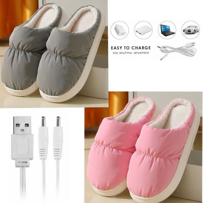 Atyhao Chaussons chauffants électriques USB Chaussons chauffants