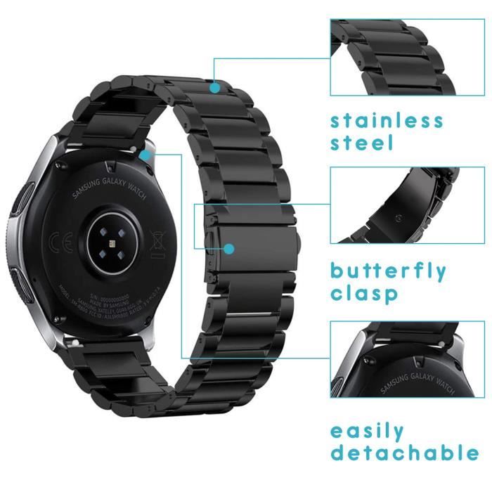 Bracelet Galaxy Watch 46mm Gear S3 Frontier Classic Watch 3 45mm de montre en acier Noir IMOSHION Cdiscount Telephonie