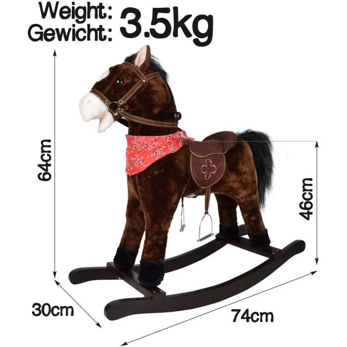 Cheval a Bascule Infantastic Andalou Effets Sonores Charge Max. 50 kg Enfants 1 an Peluche a Bascule Cdiscount Jeux Jouets