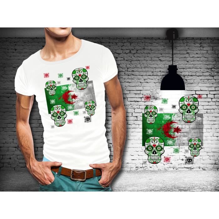 T-shirt Drapeau Algerie homme à petits prix