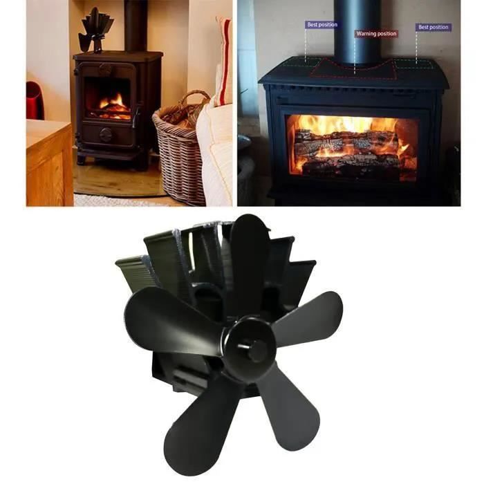 Meilleur 5 lames pour poêle à bois alimenté par la chaleur ventilateur poêle  à bois poêle à bois poêle à bois cheminée frite