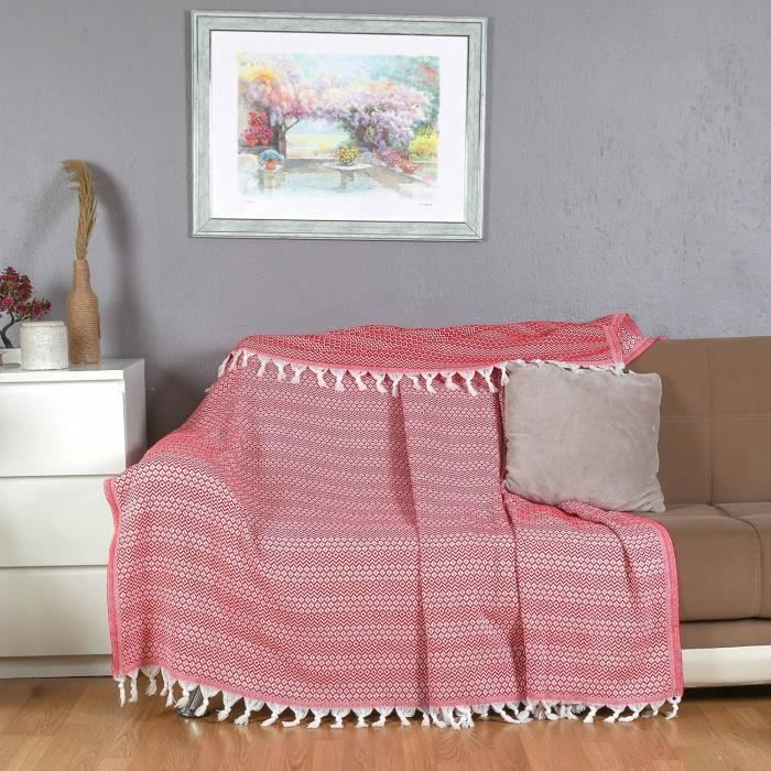 Couvre-lit Art Déco Palazzo INT - Rose - 140x200cm - 100% Coton - Quilt Lavable
