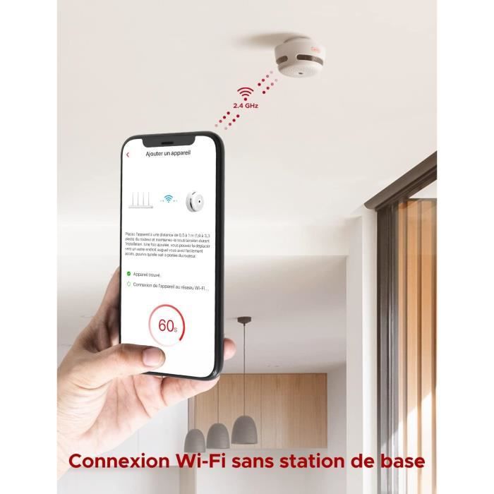 X-Sense Détecteur de Fuite d'Eau Connecté Ultra Fin avec Station de