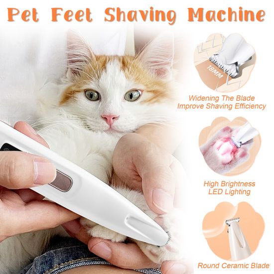 Tondeuse Précision Rechargeable Pour Chats & Chiens - Silencieuse, Étanche, Avec LED - Pour Pattes, Visage, Zones Sensibles