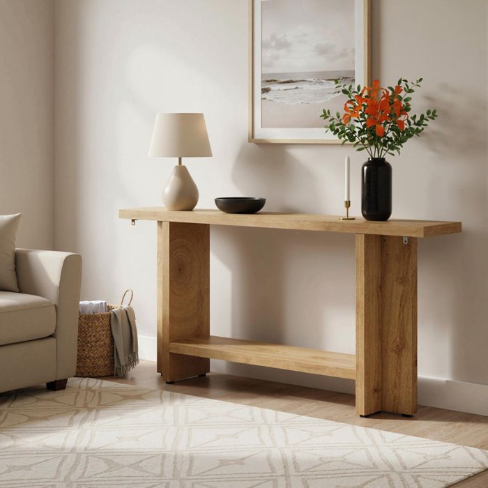 Table étroite 180cm Table Console LIFEZEAL 180 Cm - 2 Niveaux - Étagère Rangement - Cadre Métal - Couloir, Entrée, Salon Console Rangement Salon Entrée