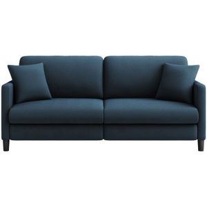 Vente-unique - Canapé 3 Places Relax électrique en Tissu Bleu BUROLO