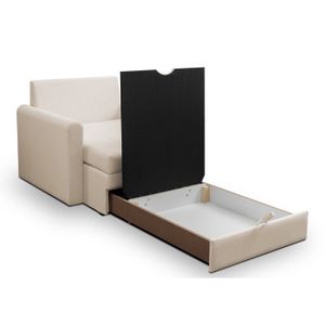 Canapé-lit Convertible 1 Place - Fauteuil Lit Réglable 5 Positions, Housse Amovible Beige, Jusqu'à 100kg - 13