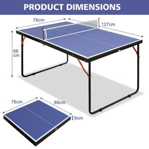 Langgg Petite Table de Ping-Pong Pliable Table de Tennis pour Enfants Table Portable en Bois Jouets Éducatifs pour Enfants avec Raquette et Balle pour