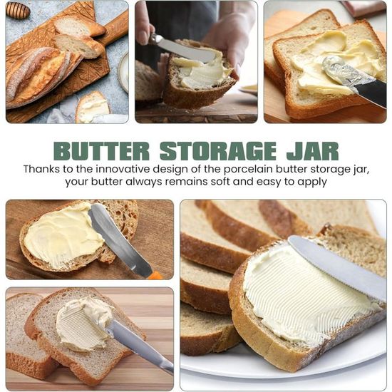 DOWAN Beurrier En Céramique Avec Couvercle Bleu - Leroy Merlin