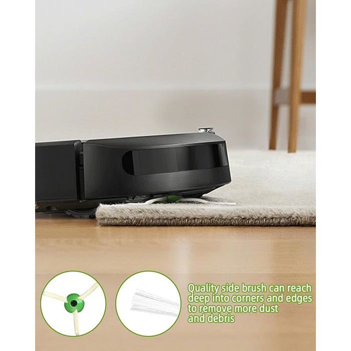 Lot Accessoires Roomba I/i+/E Series - 4 Brosses Caoutchouc + 10 Filtres + 10 Brosses Latérales + 10 Sacs - I7, I3, E5, E6, Etc.
