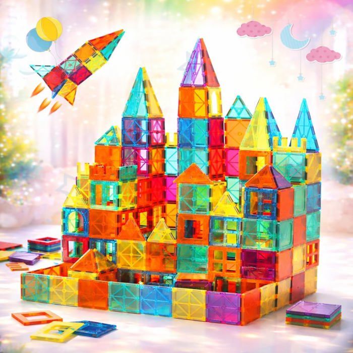 400 Pcs Blocs Magnétiques - Blocs de Construction pour Enfants de 4 à 8 Ans, Blocs Aimants Cubes Tuiles Jouets de Construction Fille Garçon, STEM Éducatif Montessori Stacki 400 Pcs Blocs Magnétiques - Blocs de Construction pour Enfants de 4 à 8 Ans, Blocs Aimants Cubes Tuiles Jouets de Construction Fille Garçon, STEM Éducatif Montessori Stacki