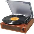 Platine Vinyle Bluetooth Tourne-Disque, Platine Phonographe Vintage, avec Haut-Parleurs Stéréo Intégrés USB 3 Vitesses pour Le-0