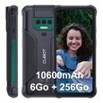CUBOT Kingkong 8 Smartphone Robuste 6Go + 256Go 6.528'' FHD+ Caméra 48MP 10600mAh IP68 Étanche Android 13 NFC GPS Dual SIM 4G, Vert-0