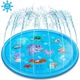 Tapis de Jet d'eau Gonflable, Tapis de Jeux Aquatique pour Enfant Plage/pelouse, 170cm Tapis de pulvérisation d'eau pour l'été-0