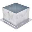 TRIBECCO® Douille à visser pour poteaux carrés en bois galvanisé à chaud (200 x 200 mm) - Douille de sol - Support de clôture - Doui-0