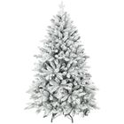 Sapin de Noël artificiel - HOMCOM - floqué de neige - 768 branche, support en métal pliable - plastique ignifuge - 150H cm - vert