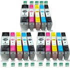 Cartouches d'encre Canon Pixma MG 5750 570XL 571XL - Pack de 15 - Compatible