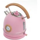 Bouilloire Caprizze Nara 2200 W en Acier Inoxydable avec Thermomètre Intégré Capacité 1,8 L Rose Mat et Effet Bois