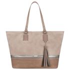 Sac à Main Cabas - David Jones - Grande Taille - Similicuir - Toile Enduite - Rose