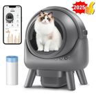 HOM2SEEKER Litiere Autonettoyante Chat 65L, Bac à Litière pour Chat , Programmable via Bluetooth/WiFi, Bac à Litière Silencieux