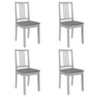 vidaXL 4x Bois Solide Chaises à Dîner avec Coussins Gris Salle à Manger 247639
